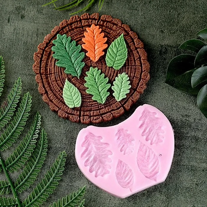 

Leaf Stump Silicone Molds Rainforest Theme Fondant Candy Chocolate Mould 3D Leaves Cake Decoration Accessories Baking Tools