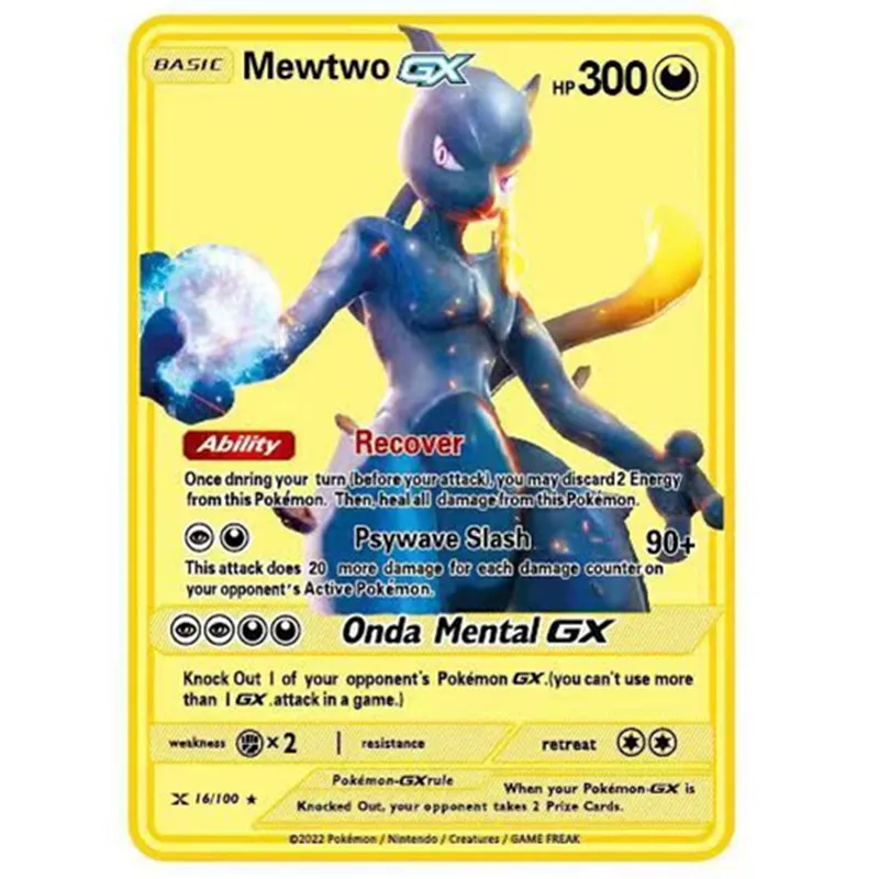 pokemon mewtwo metal card 1999 Pokemon Mewtwo 23k Gold Card 100% Authentic