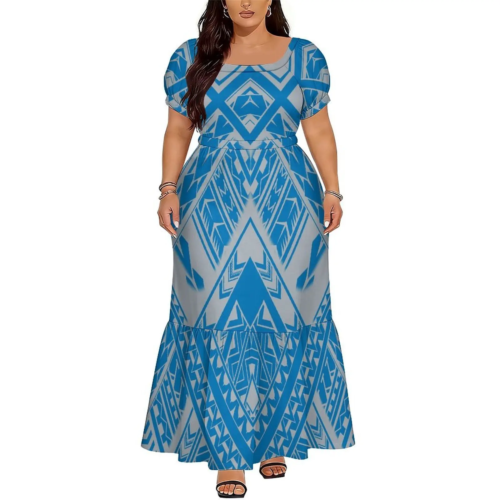 

Elegant And High-Quality Women Puletasi Dress An Ankle-Length Dress With A Square Neckline The Top Choice For Parties