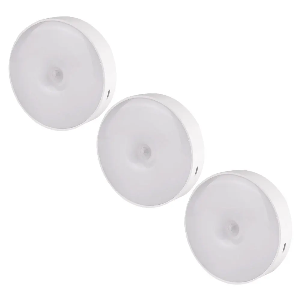 

3Pcs LED Night Light Human Body Sensor Lamp Motion Activated Auto-on for Bedroom Stairs Cabinet Corridor Wall Sensing Light