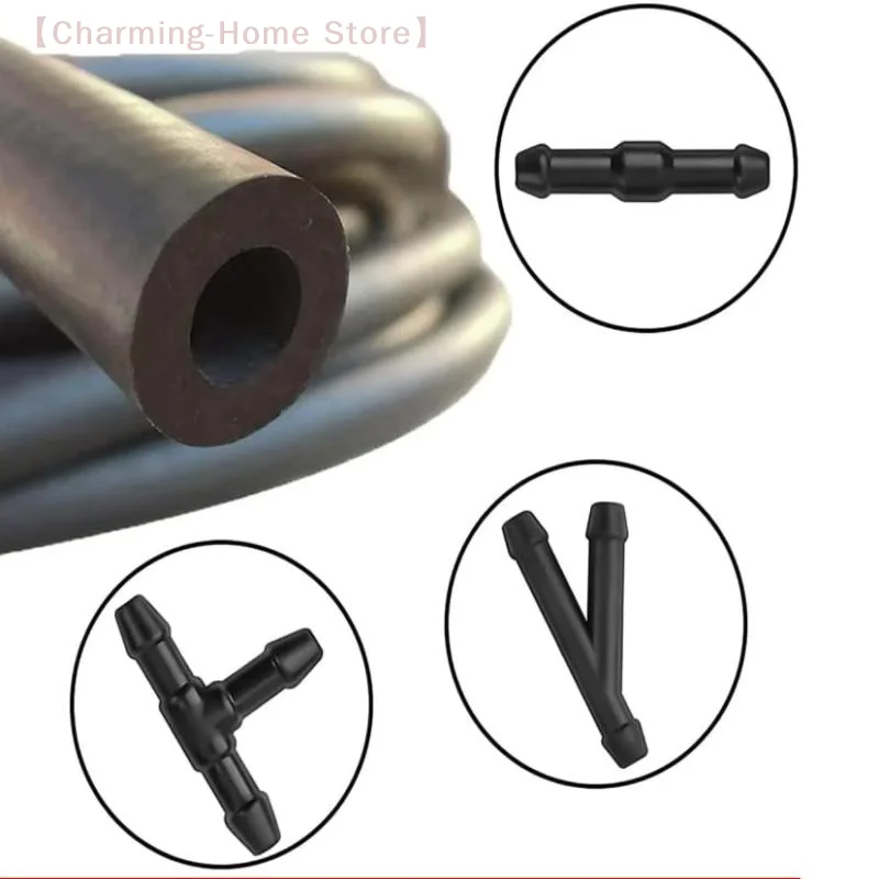 【M】Windshield Wiper Washer Nozzle Hose With Connector Kit T Y I 3 Types Joint Windscreen Spray Jet Water Hose Fluid Tube Joiner