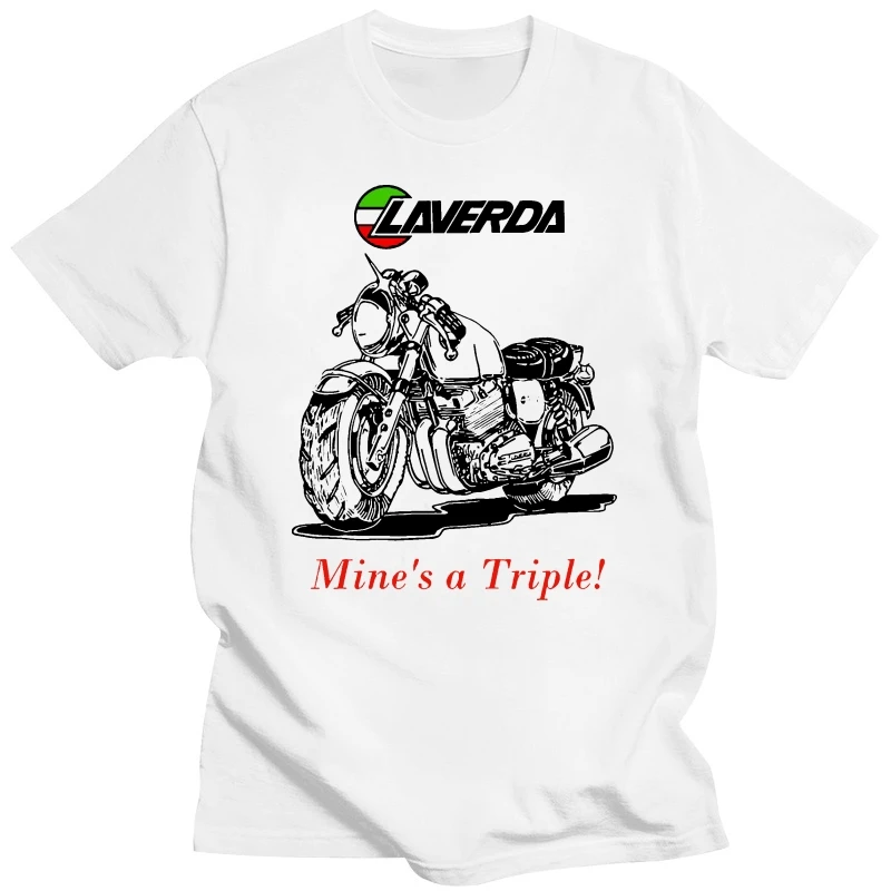 2019 New Fashion Brand Clothing  Laverda Mine's A Triple Motorcycle T-shirtPrint Round Neck Man