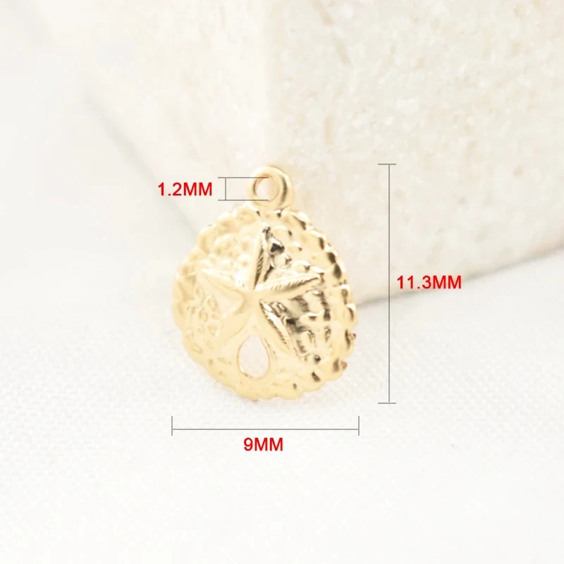 قلادة دلاية على شكل دولار رملية مملوءة بالذهب عيار 14 قيراط لصنع القلادة بنفسك نتائج المجوهرات - سحر موضوع المحيط