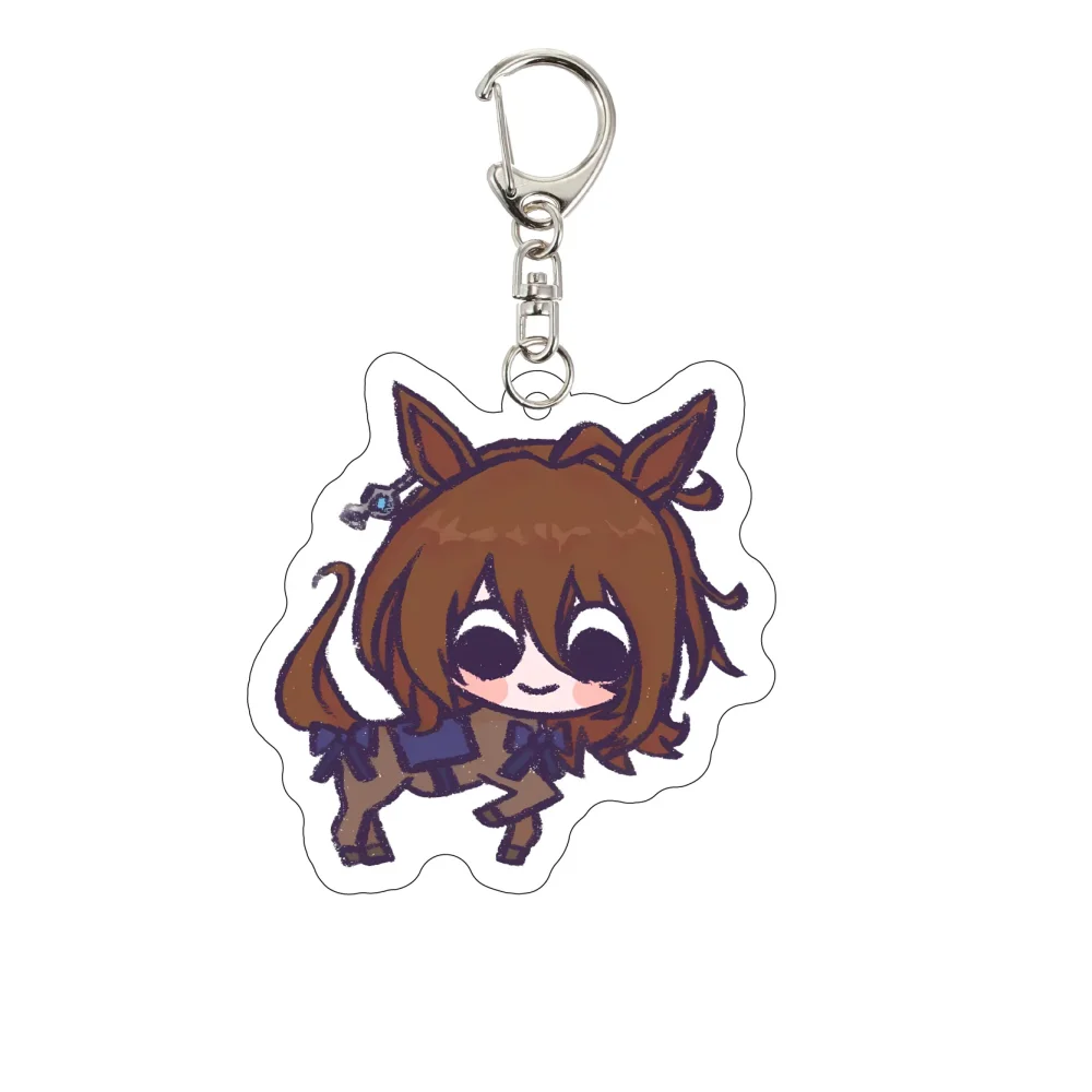 Pretty Derby Tokai Teio Gold Ship 6CM Anime Acrylic Stand Cute Bag Charm Car Keychain Decorations Bag Body Kit Keyring Gifts