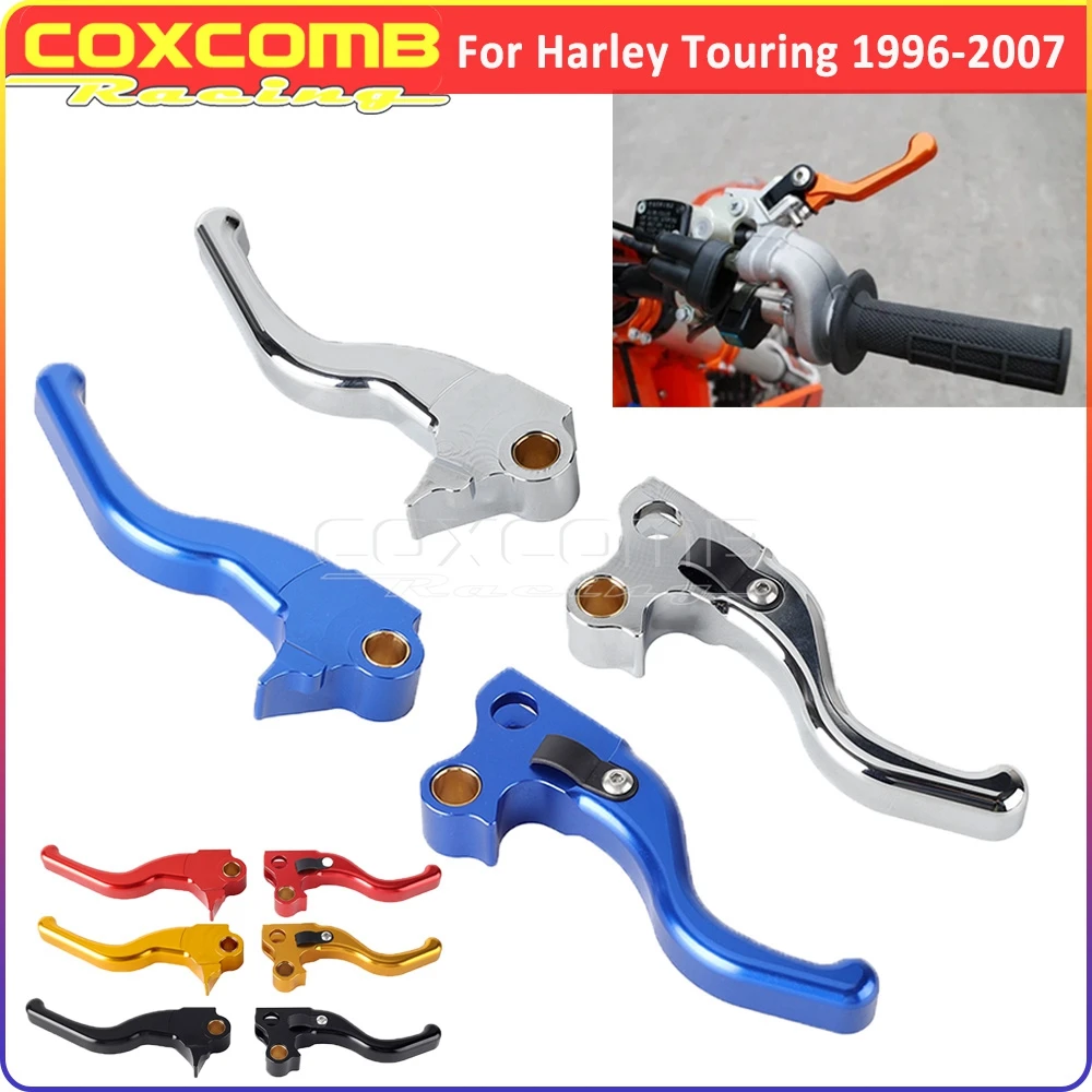 Blue Motorcycle 5.9'' Brake Lever Clutch Control Levers For Harley Touring FLHTC FLHT FLHTCU FLTR FLHRC FLHRS/I FLHR FLHX FLHXI