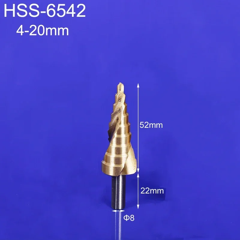 

HSS High Speed Steel Triangle Shank Pagoda Step Sprial Flute Grooved Drill Bit from 4-20mm Drop Ship