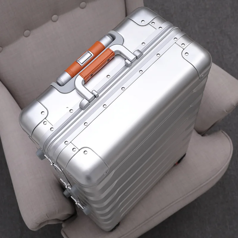 New Trend All aluminum travel luggage 20/24 inch carry-on men\'s and women\'s luggage high end Trolley suitcase Student hard box