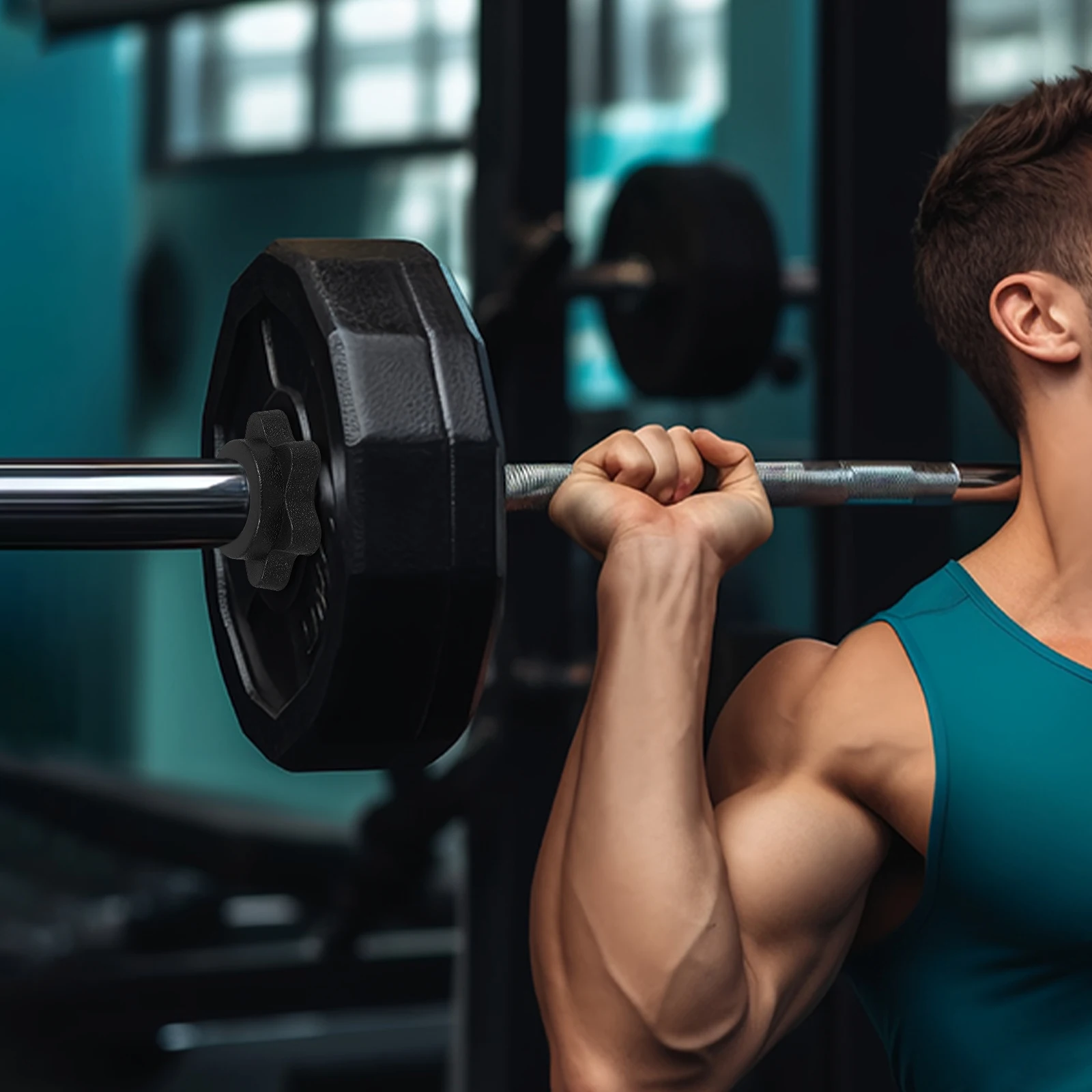 

Hexagon Nut Accessories Black Plastic Barbell Lock Collars Anti Skid Self-locking Nuts Universal Dumbbell Fixing Parts Fitness