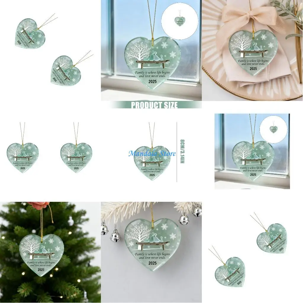 

U2JC Heart Shaped Acrylic Christmas Ornament Weather Resistant Outdoor Garden Decoration