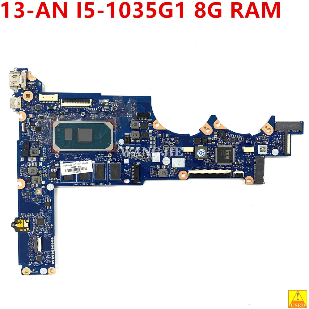 For HP Pavilion 13-AN1018TU 13-AN Laptop Motherboard L68367-001 L68367-601 DAG7DCMB8D0 With I5-1035G1 CPU 8G RAM