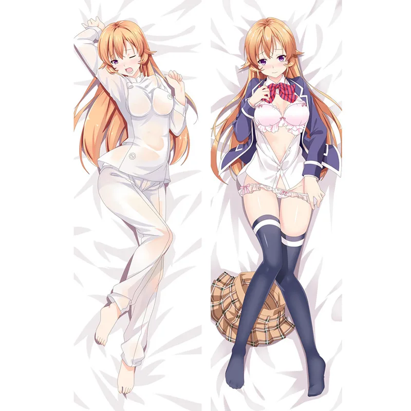 Nuevo Sexy Anime Shokugeki no Soma funda Dakimakura Nakiri erina cuerpo abrazando almohada dos fundas de cojín laterales Otaku sin censura 18