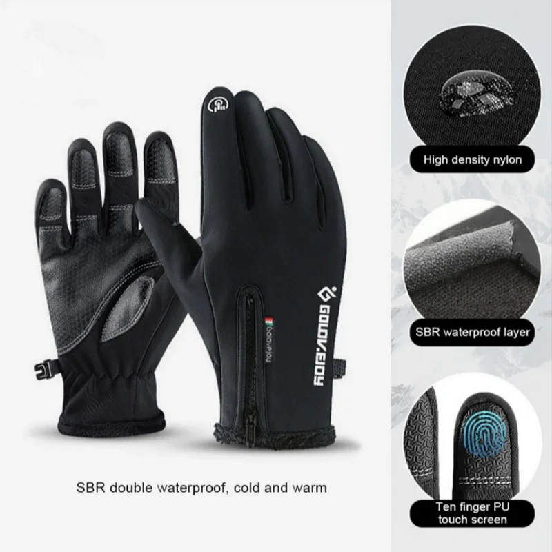 Winter Gloves Touch Screen Cycling Gloves Water Resistant Windproof Warm Gloves Cold Weather Gloves for Men and Women