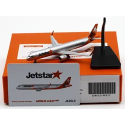 EW421N011 Alloy Collectible Plane Gift JC Wings 1:400 JetStar Airlines Airbus A321NEO Diecast Aircraft Model JA26LR With Stand