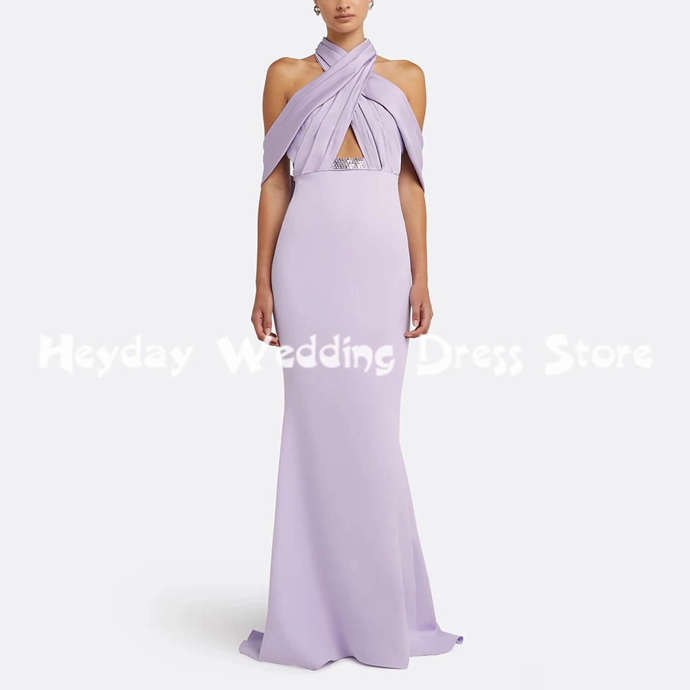 

Heyday Women's Mermaid Halter Beaded Saudi Evening Dresses With Sleeveless Floor-Length Formal Elegant Party Dresses 2025