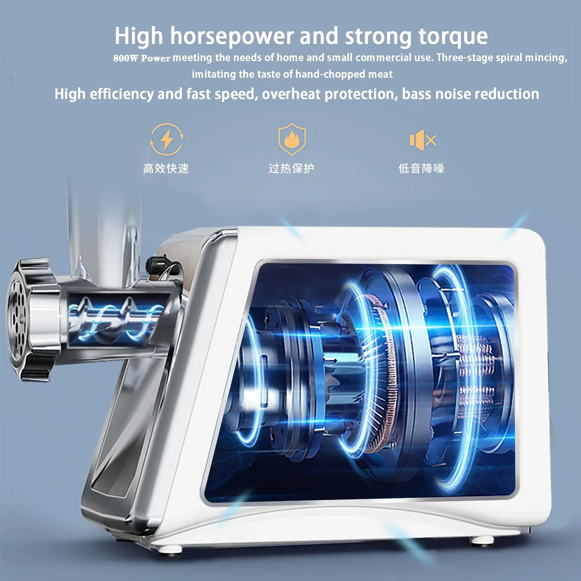 Kitchen Electric Meat Chopper Stuffer Maker Food Processor Electric Meat Slicer 800W Electric Meat Grinder Heavy Duty Grinder