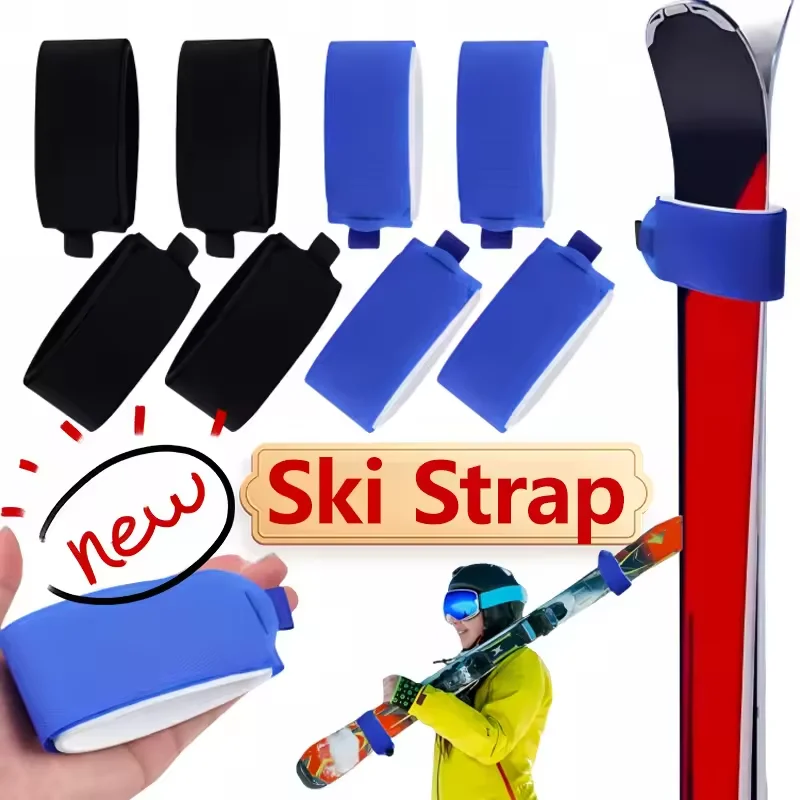 

2Pcs Ski Fastener Straps Ski Straps Fasterner Tape Adjustable Ski Wraps Ties Snowboard Accessories Pads Snowboard Binding Straps