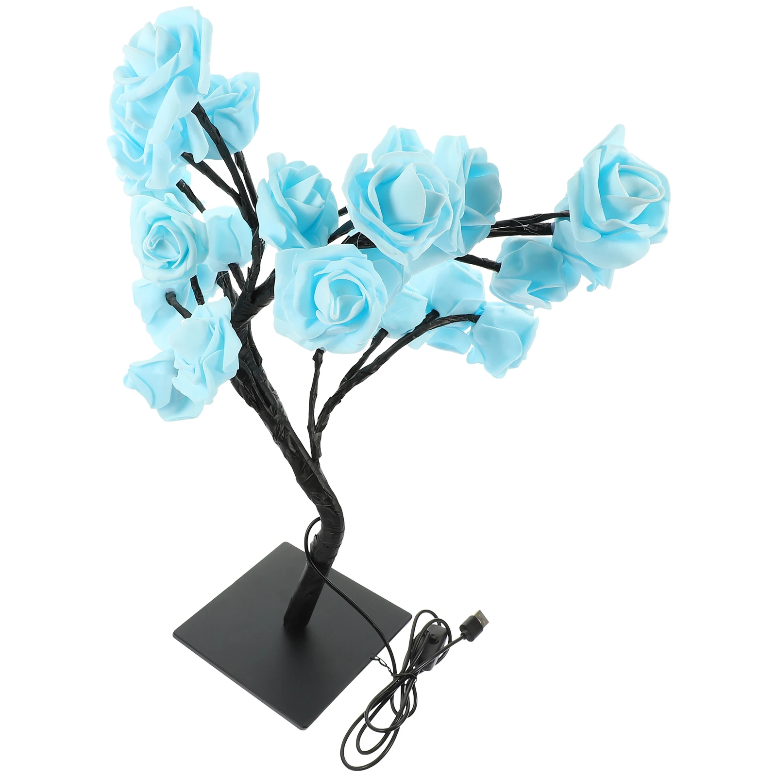

LED Decorative Lights 33cm Warm White USB Rose Tree Lamp Indoor Flower Table Desk Lamps Valentine Bedroom Room