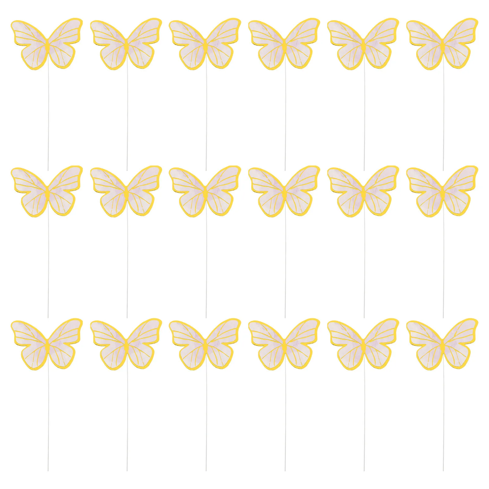 10Sets Butterfly Cake Accessory Delicate Dessert Topper for Party Scene Safe Food Grade Paper Decorative Cake Supply