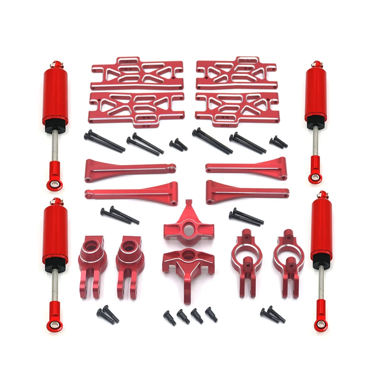 

Metal Upgrade Parts Kit Steering Assembly Link Rod Set for 104016 104018 104009 12402-A 12409,Red