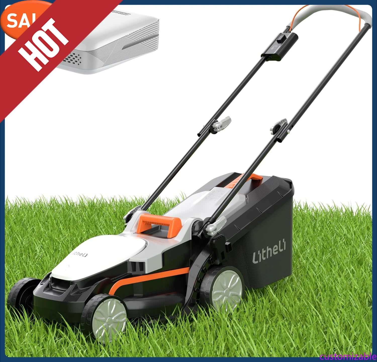 

Customizable Cordless Lawn Mower 13 Inch, U20 Handy+ 20V Electric Lawn Mowers For Garden,5 Heights Adjustment,4.0Ah Portable Bat