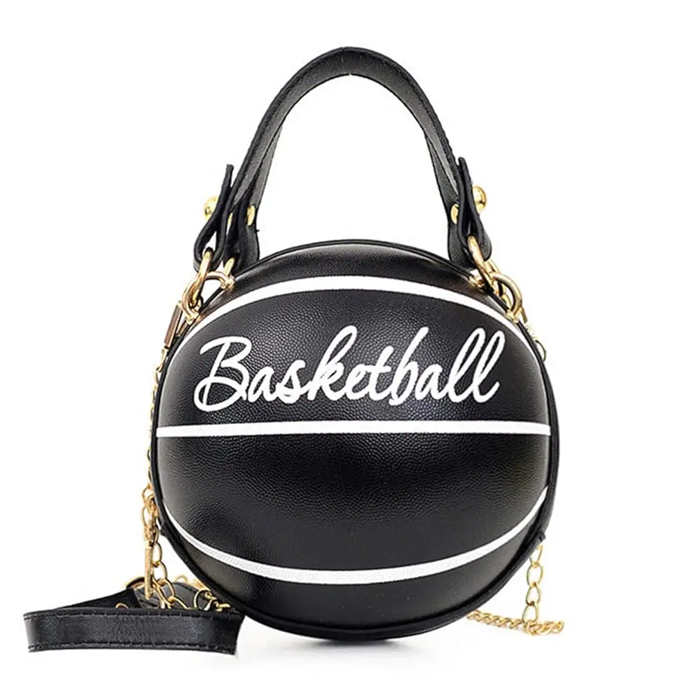 

Women Crossbody Bags Basketball Shaped PU Handbags Adjustable Strap Shoulder Messenger Bag