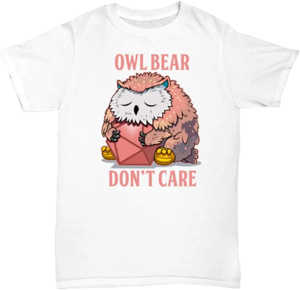 Owl Bear Don't Care Unisex T-shirts for Man Woman Short Summer Tees Casual Cotton New Arrival Fashions Couple's Cloths