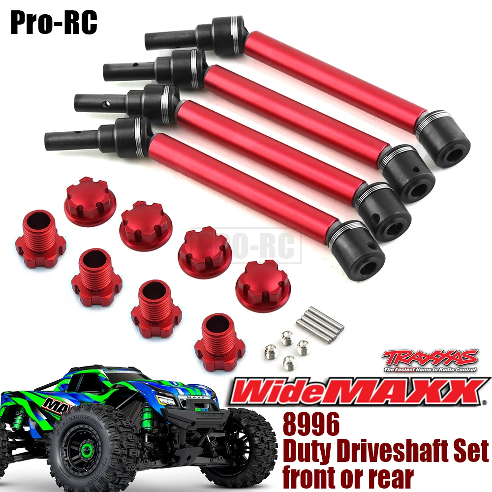 4Pcs 8996 Duty Steel Driveshaft Assembly Front & Rear /w 8654 Hex For Traxxas 1/10 Maxx Truck WideMaxx Suspension Kit Rc Parts