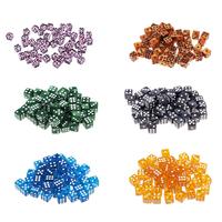 50 Pieces 12mm Acrylic Dice Six-Sided D6 Dies Rpg Role Playing Props Board Game Accessories For Entertainment Supply