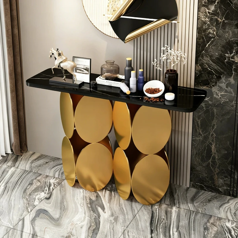 Light luxury entrance table, marble entrance table against the wall, simple end-view table in the entrance hall
