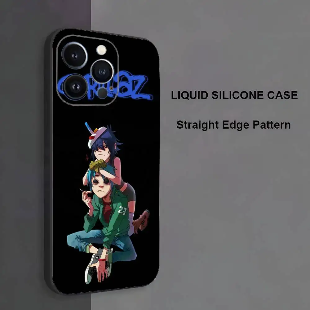 حافظة هاتف G-Gorillaz-Z لهاتف iPhone 17,16,15,14,13,12,11، Pro Max، XS، X، XR، SE، Mini، 8، 7، غطاء أسود من السيليكون الناعم #4