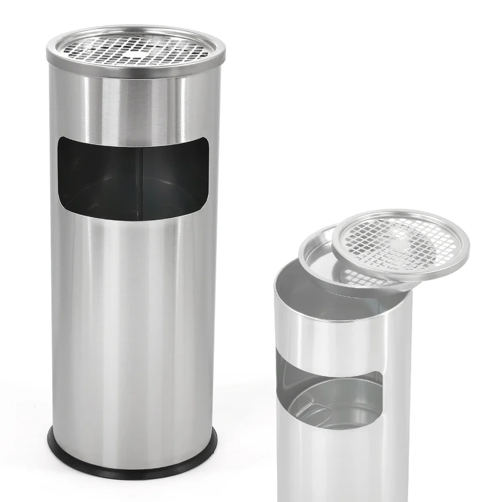 

25 x 61cm Cylinder Trash Can Garbage Enclosure Inside Cabinet Industrial Garbage Can with Lid Commercial Waste Container