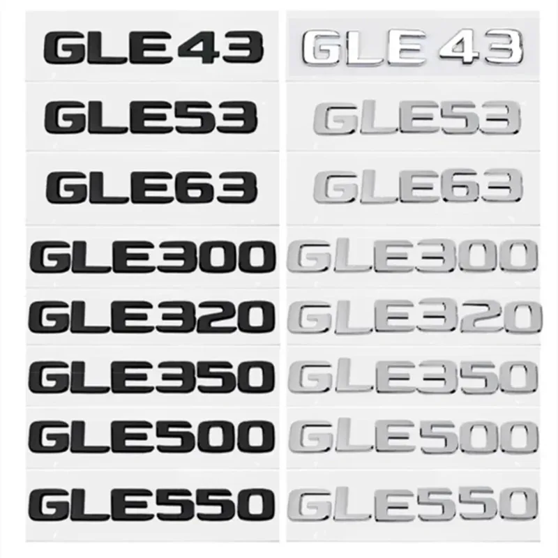 

Car Trunk Letters Logo Emblem Badge Decals Sticker For Mercedes Benz GLE Class GLE53 GLE350 GLE400 GLE450 W166 W167 4Matic GLE63