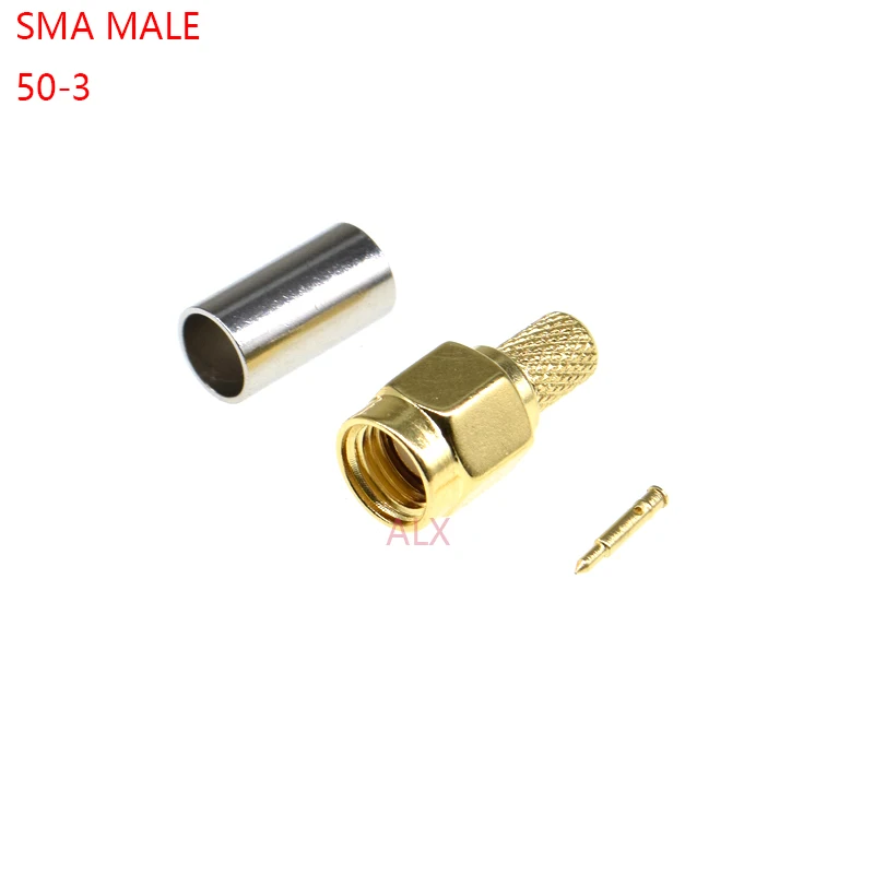5pcs Sma Male Connector Male Plug For Rg58 Lmr195 rg-400 rg-142 50-3 Cable Rf Adapter Antenna Connector