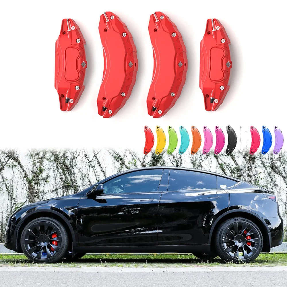 

BEVO 4Pcs Brake Caliper Cover Fit For Tesla model Y 2020-2024 19 20 Inch Wheel Hub Car Modification Decoration Accessories