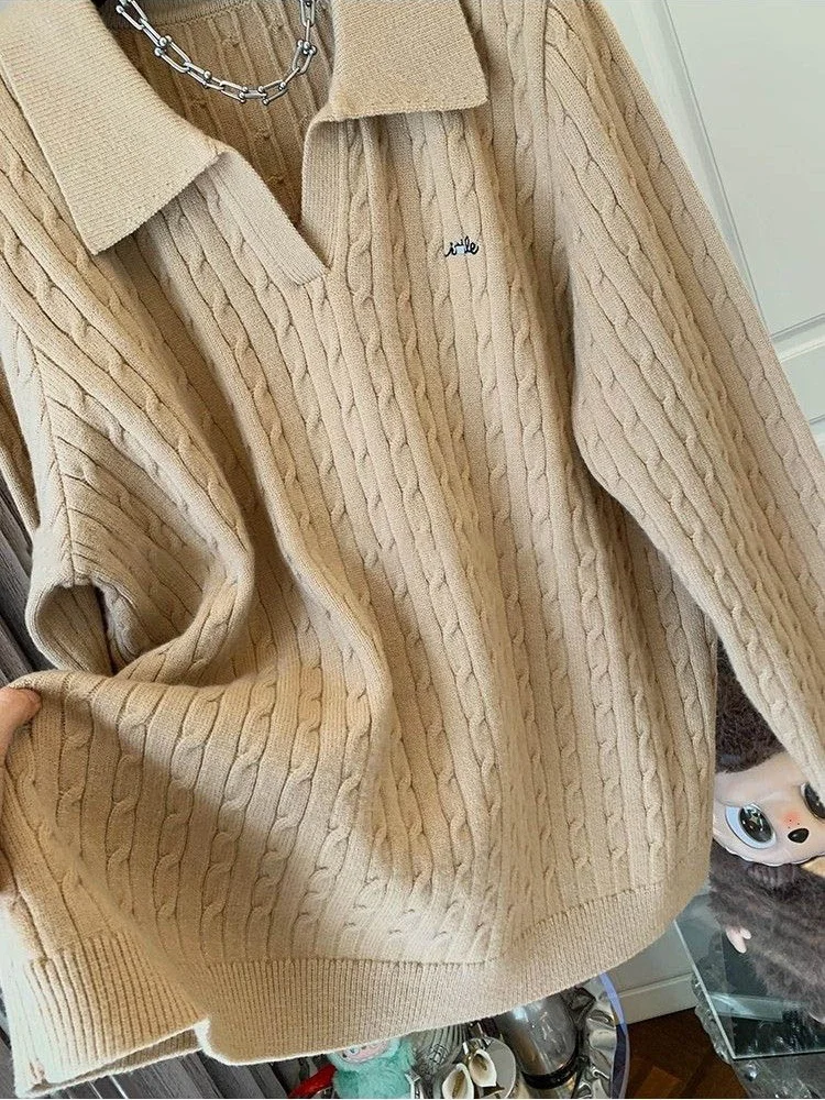 Maglione lavorato a maglia retrò casual uomo donna primavera autunno versatile maglieria ampia comoda media morbida lunga Sve