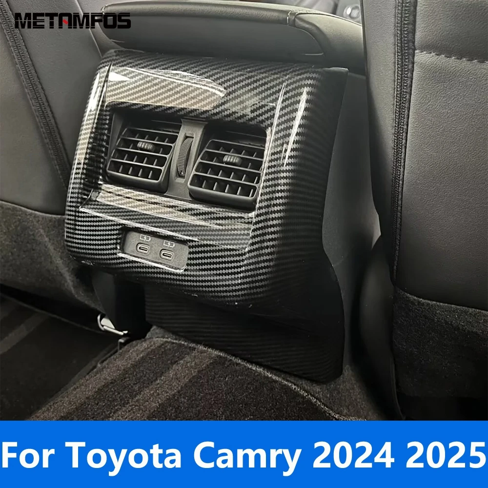 

Автомобильные аксессуары для Toyota Camry 2024 2025 углеродное волокно интерьер заднее сиденье кондиционер вентиляционное отверстие крышка отделка рамка наклейка