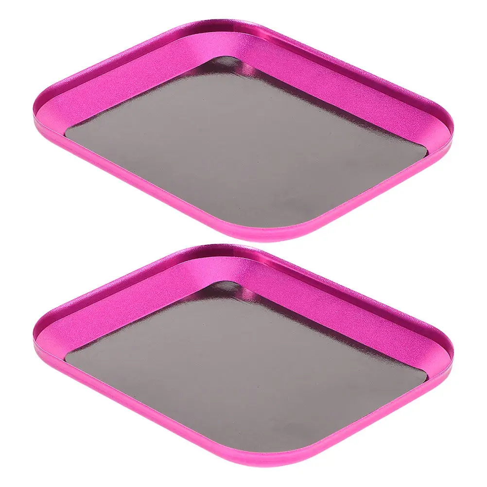 

Набор из 2 магнитных лотков-органайзеров для винтов, плоские контейнеры из алюминиевого сплава для металлических деталей, инструмент для повышения эффективности работы в мастерской, лоток из алюминиевого сплава для хранения инструментов