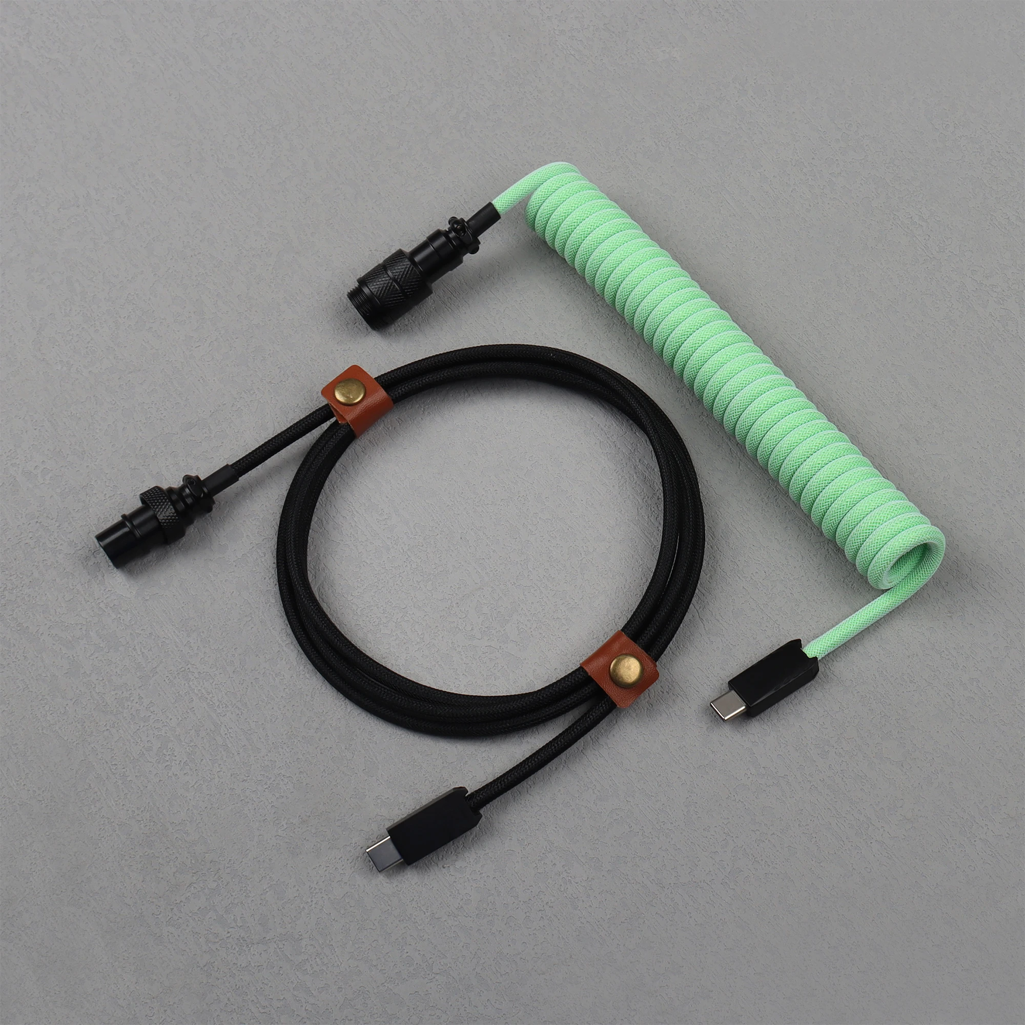LANO Type-C to Type-C Coiled Cable Gamer Keyboard Custom Coil Type USB C Cable With Detachable Pilot Connector