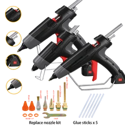 Mini pistola de cola quente com interruptor, interruptor preto, substituir kit bocal de cobre, varas de cola, ferramentas DIY, plug UE, 7mm, 11mm, 220V, 40W, 200W, 300W