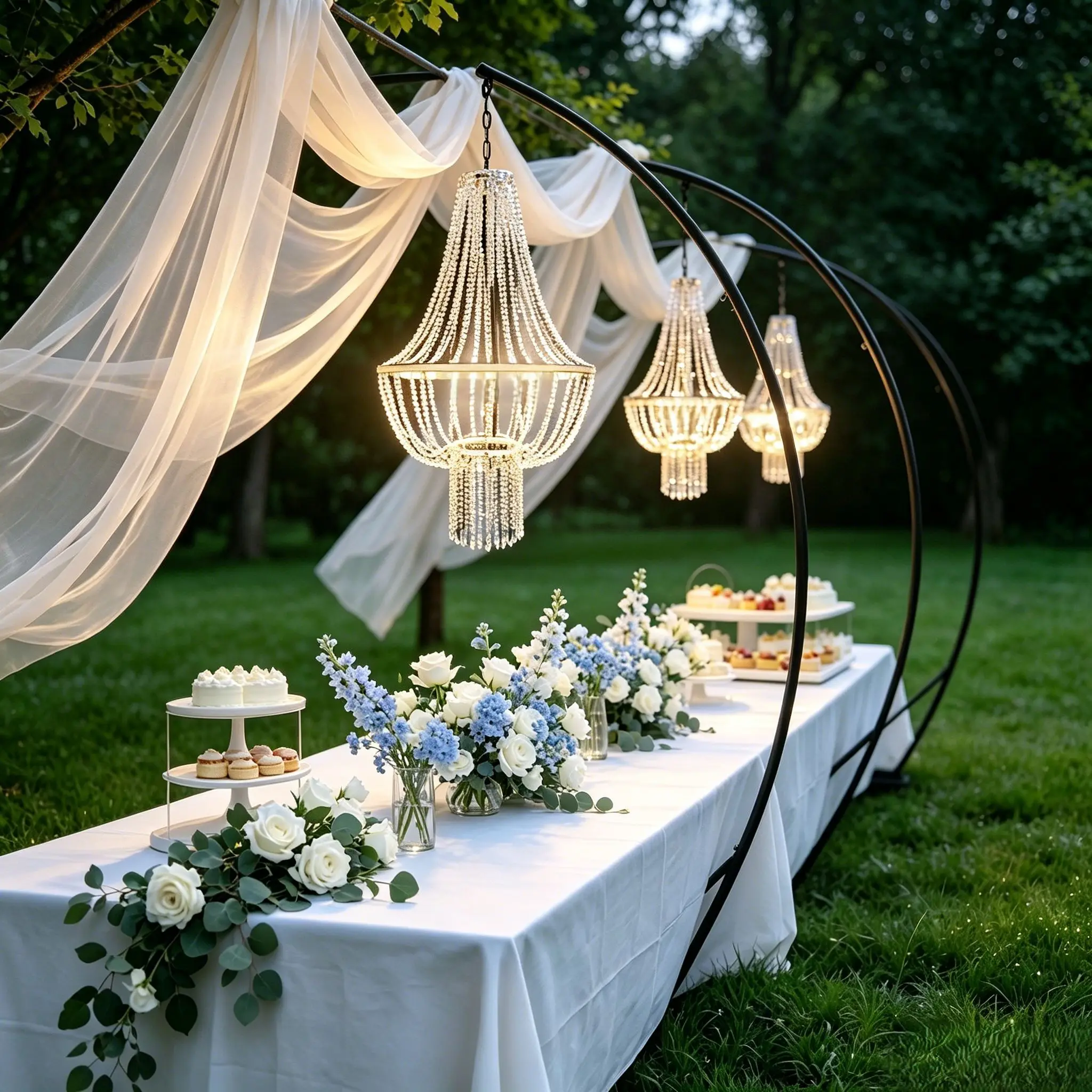 

4Pcs 2.8 Meter Acrylic Bead Garland Ceiling Pendant Light Romantic Arch String Wedding Bridal Shower Birthday Event Home Decor