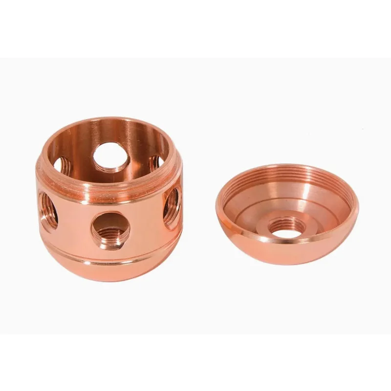 Custom CNC Mill-Turn Machining Service For Brass Copper Parts Polished Turned Brass 2-Piece Copper Cluster Body