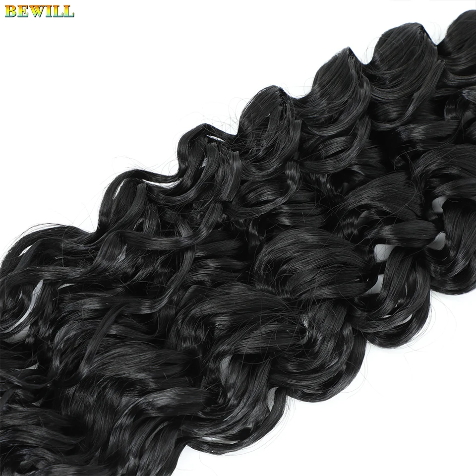 BEWILL GoGo Curl Häkelhaar 14 18 Zoll Wasserwelle Strand Curl Häkelhaar Ombre Synthetische böhmische Zöpfe Haarverlängerungen 1B – Detail 23