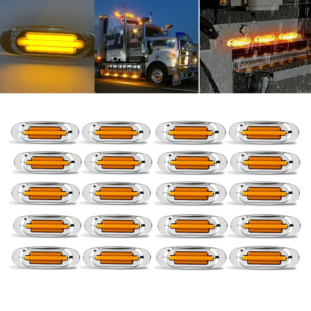 20PCS 12-24V 16LED Luce di posizione laterale per auto Camion Illuminazione Rimorchio Indicatore di segnale laterale Lampada Camion Camion Caravan Luce anteriore posteriore