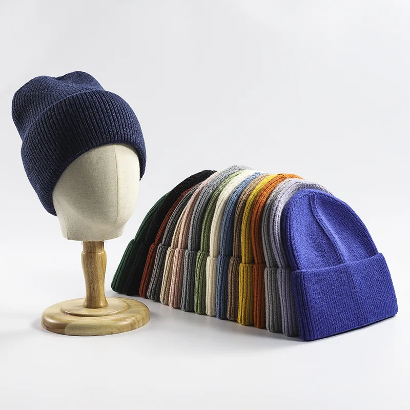 Cuffed Knit Slouch Beanie, Thick Ear‑protecting Brimless Windproof Outdoor Warm Skull Cap For Daily Autumn‑winter Outfits