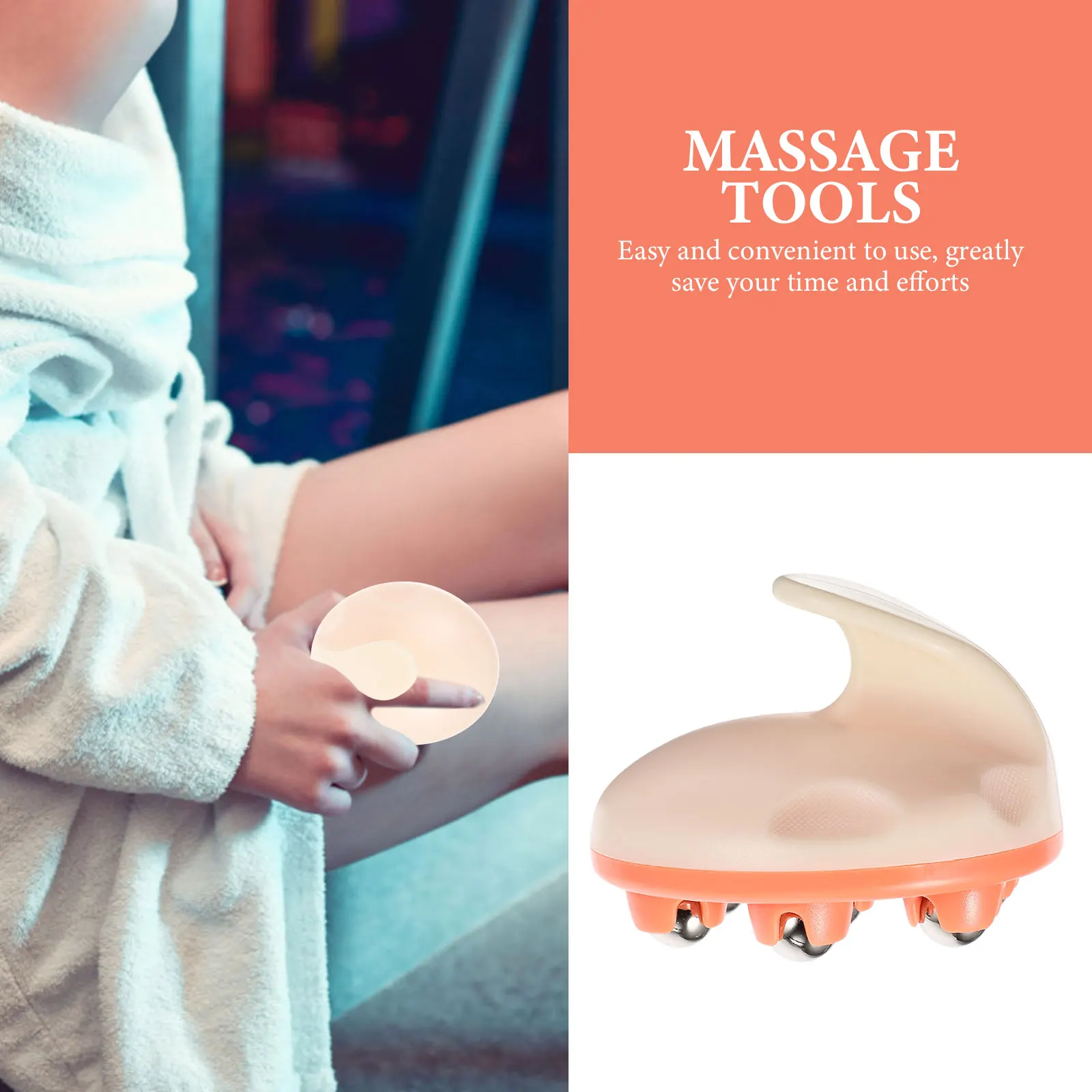 

Massage Roller Body Tool Steel 360 Degree Rotating Rolling Beads Convenient Neck Foot Hand Massager for Full Body Pain Relief