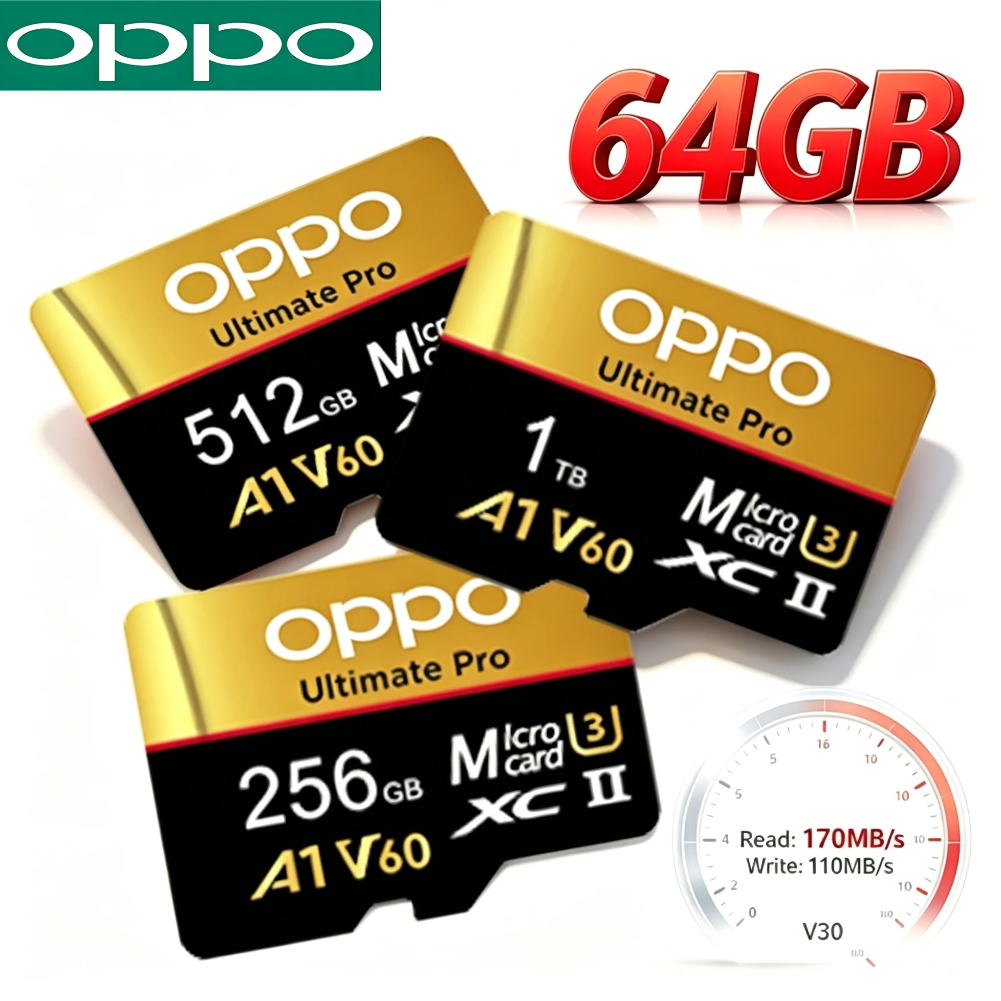 OPPO High Speed Micro TF SD Memory Card for Camera Surveillance Devices 512GB 256GB 128GB Memory Card Stable Performance