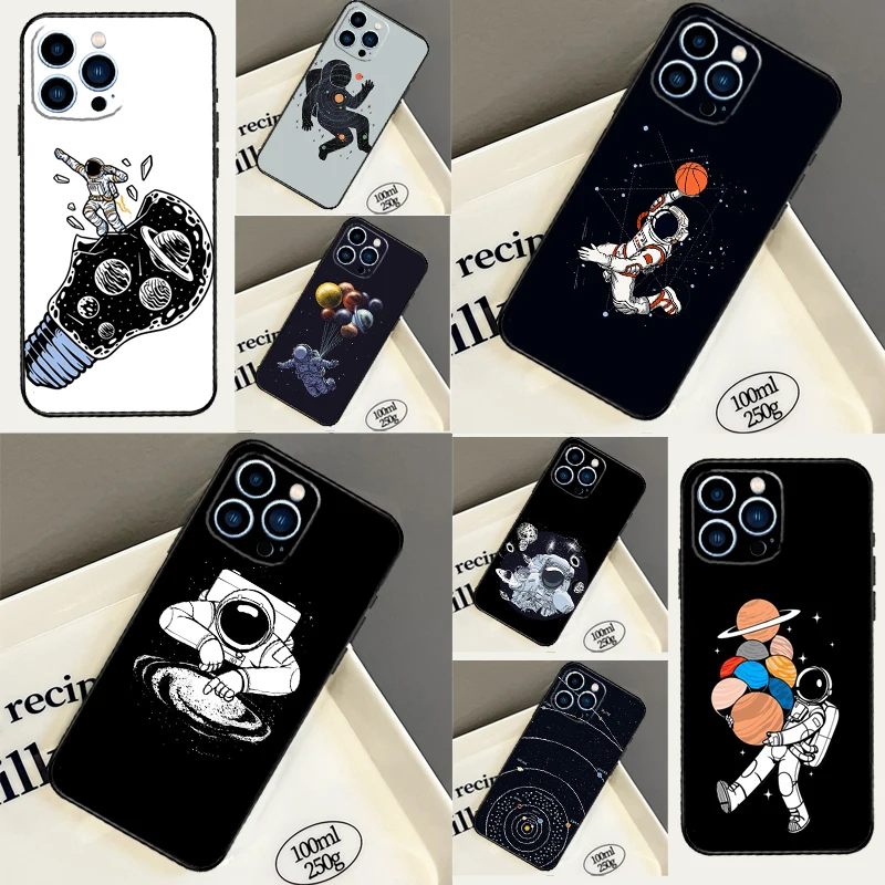 Sky Space planet Moon stars Case For iPhone 14 15 16 Pro Max 13 12 11 X XR XS Plus 12 13 Mini Soft Back Cover