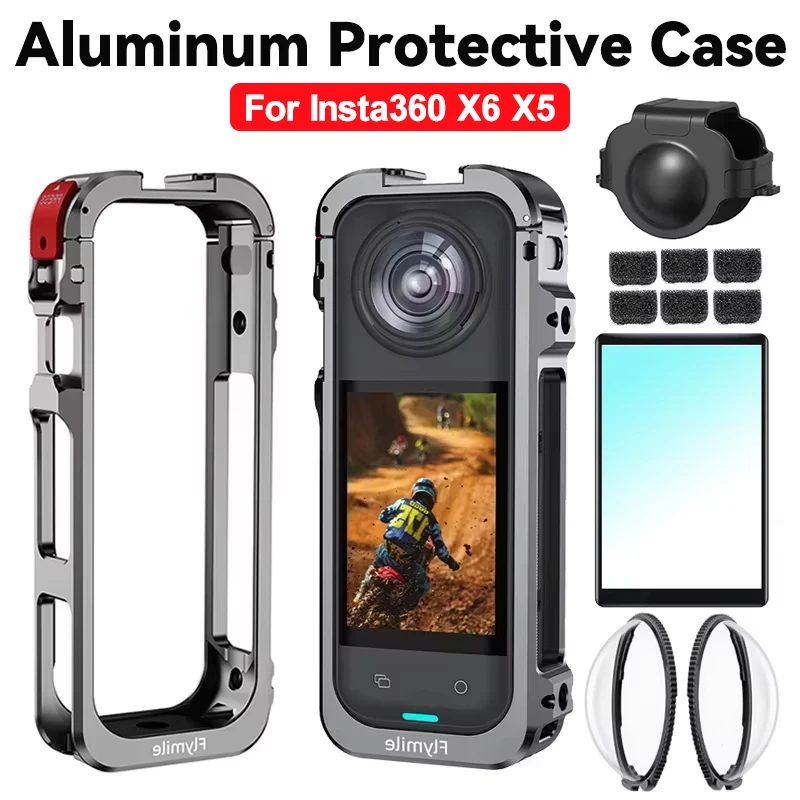 Metalowa ramka do Insta360 X6 X5, odporna na wstrząsy, ochronna klatka typu "królik", etui rozszerzające, metalowy uchwyt do akcesoriów Insta 360.