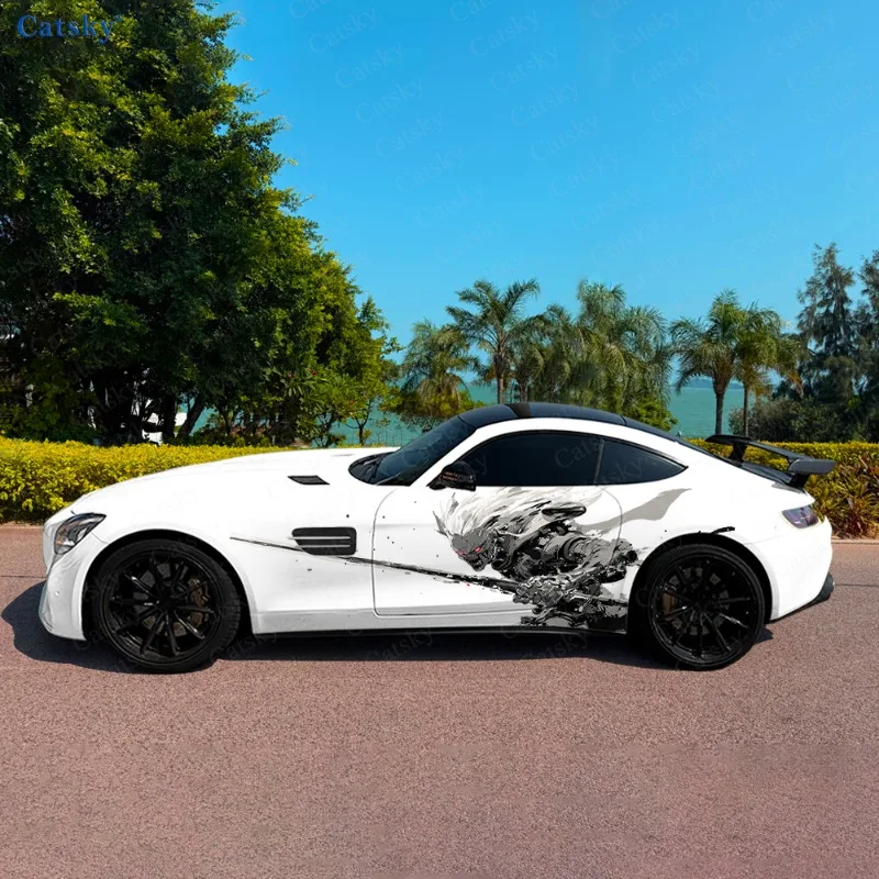 

Mech Sprint Sword Car Side Sticker Decoration, PVC Waterproof Scratch Resistant Decal, Car Protection, Auto Accessories Gift