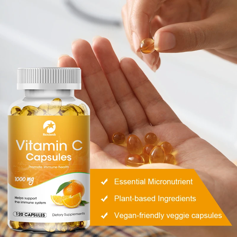 Kexinsh Vitamin C 1000mg Capsule Tablets Supplements For Whitening Collagen Organic Vitamin C Capsules Improve Immunity